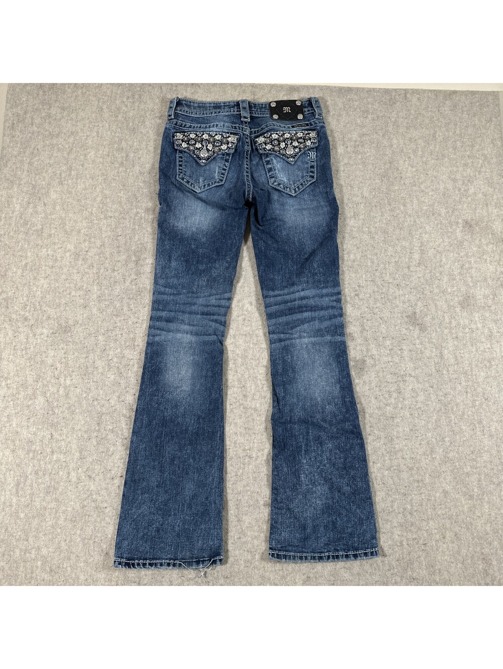 Miss Me Jeans Womens 26x32 Blue Mid Rise Boot Cut Denim Stitch Rodeo